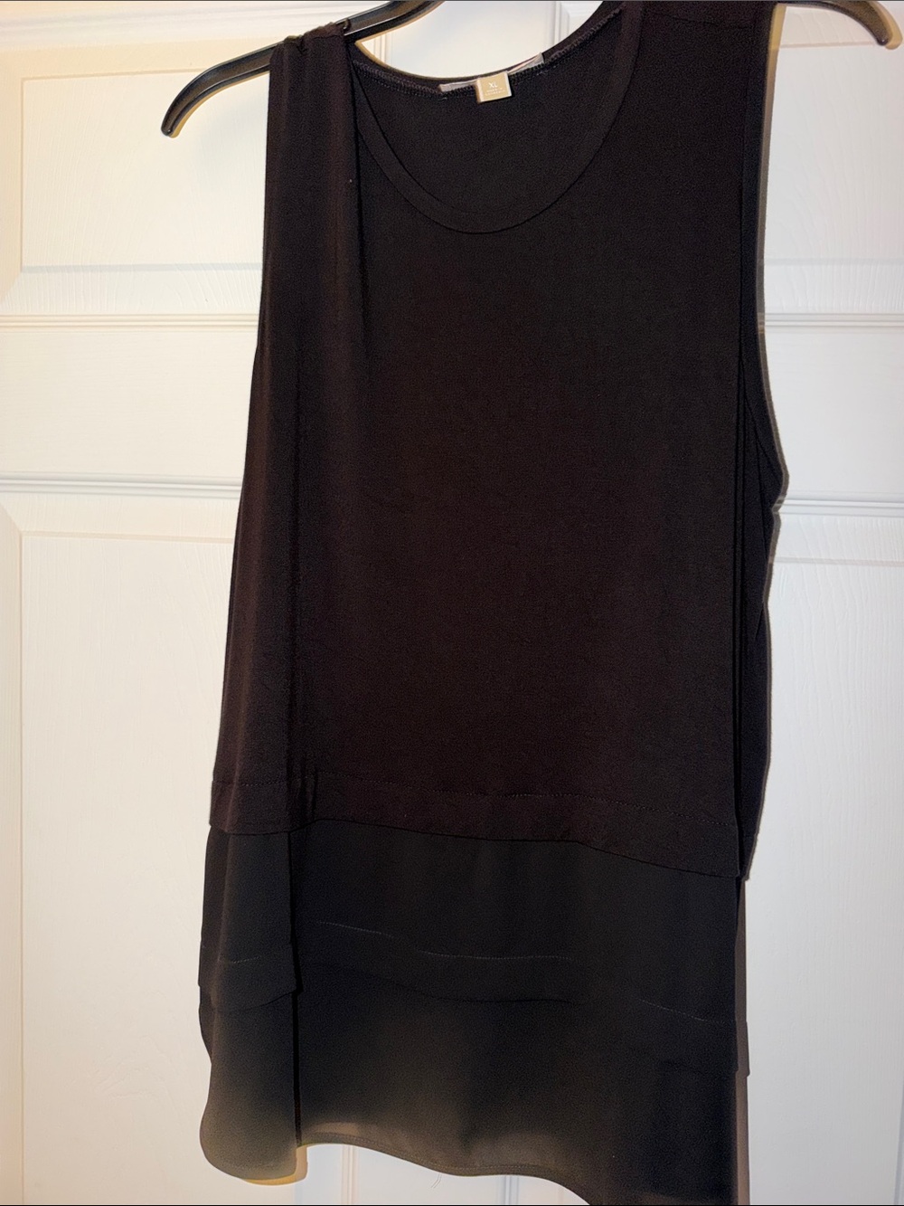 MICHAEL Michael Kors Black Layered Hem Sleeveless Tank